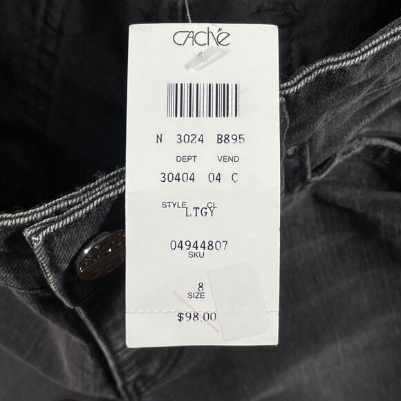 NEW Cache Jeans Womens 8 gray black skinny denim classic preppy casual - Picture 5 of 9